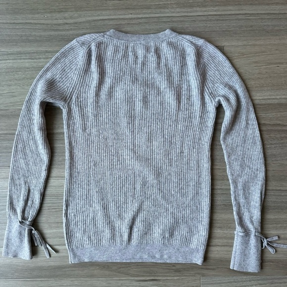 Banana Republic Merino Wool Filpucci Ribbed Gray Crew Neck Sweater Small - Picture 2 of 6